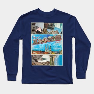 Greetings from Zagreb in Croatia Vintage style retro souvenir Long Sleeve T-Shirt